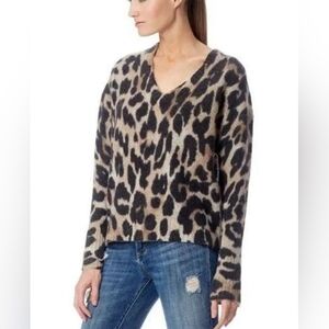 Young Fabulous and Broke V Neck Animal Print Sweater Size Small/Medium